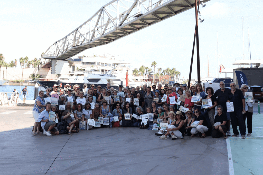 Grup d'Urban Sketchers Barcelona al Port Fòrum