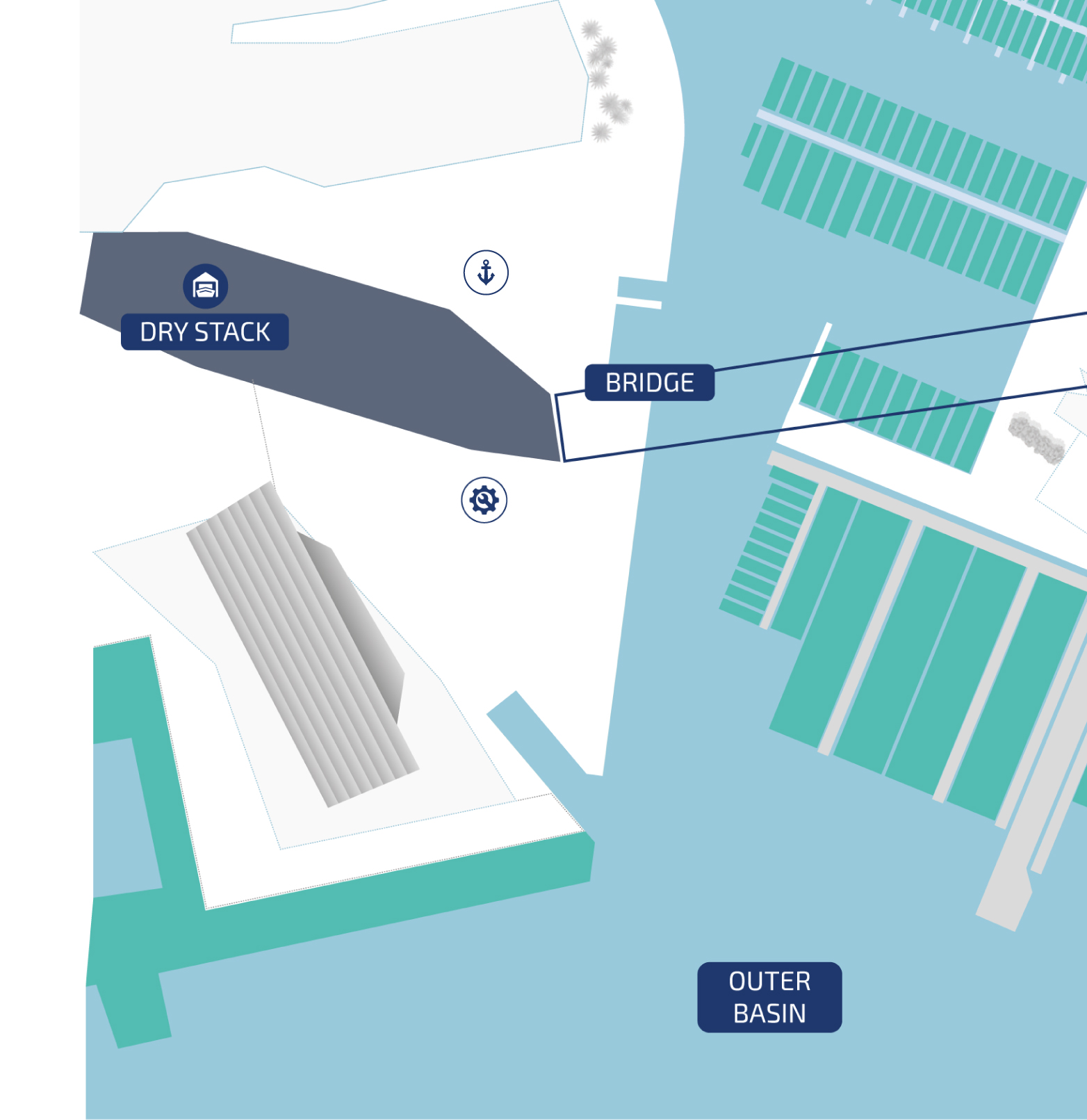 Marina dry dock and exterior dock