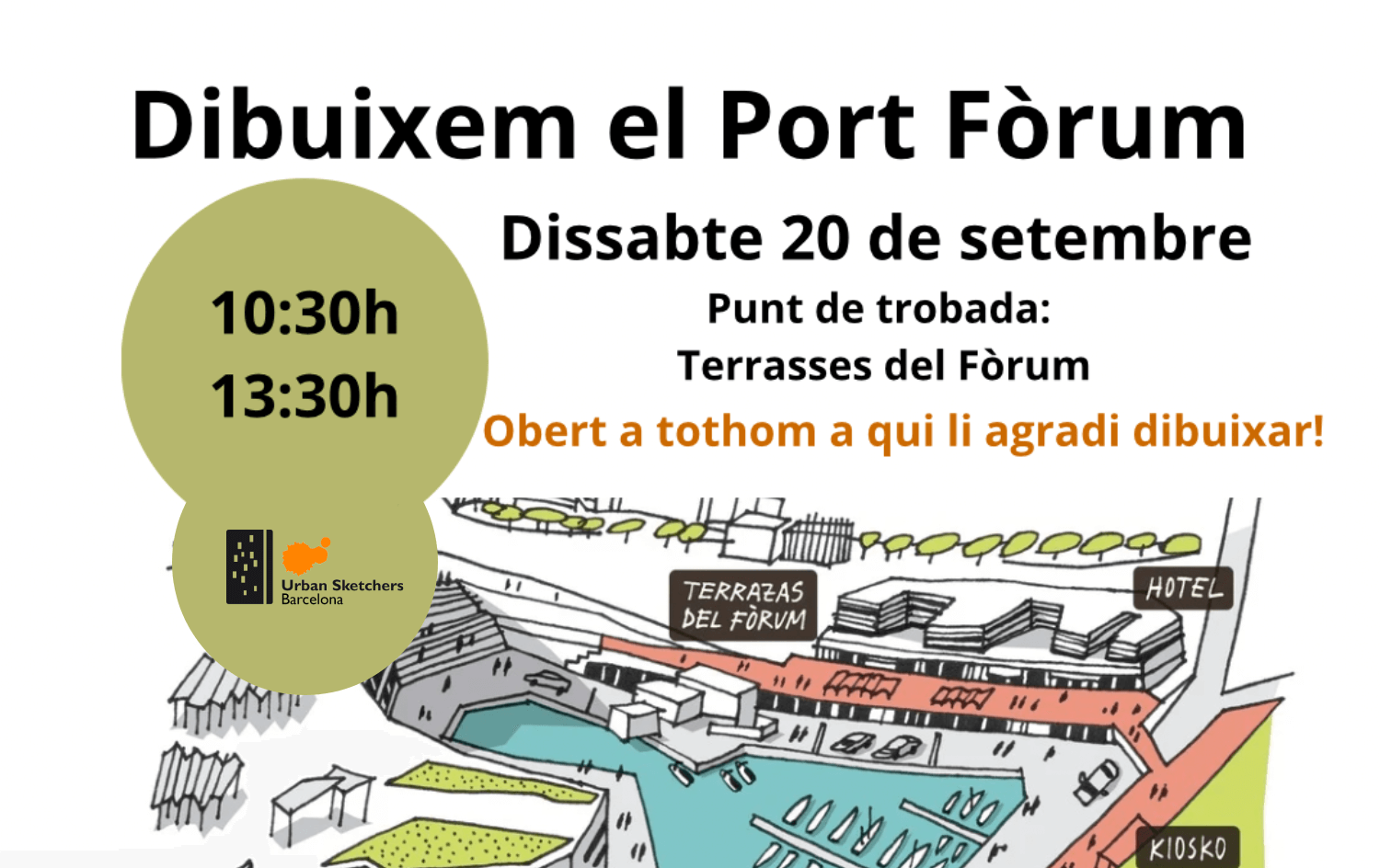 Dibuixem el Port Fòrum: 10:30h, 13:30h