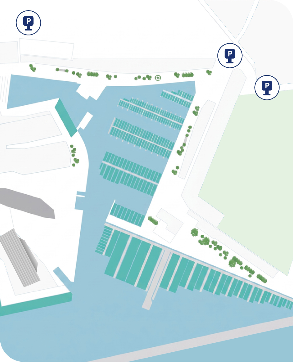 Marina layout with parking